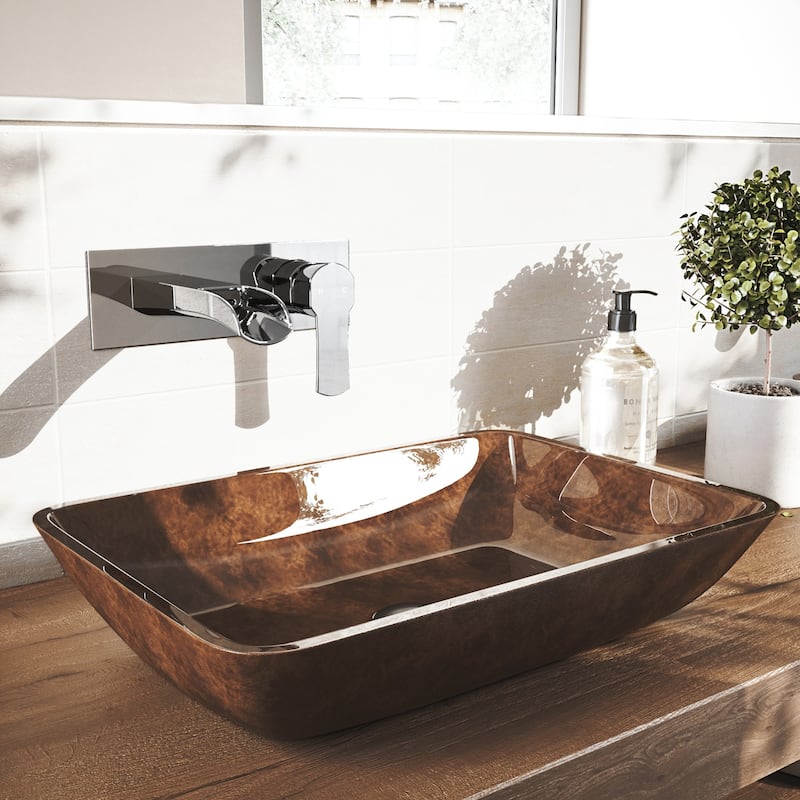 VIGO Cornelius 3" H Single Handle Wall Mount Bathroom Faucet