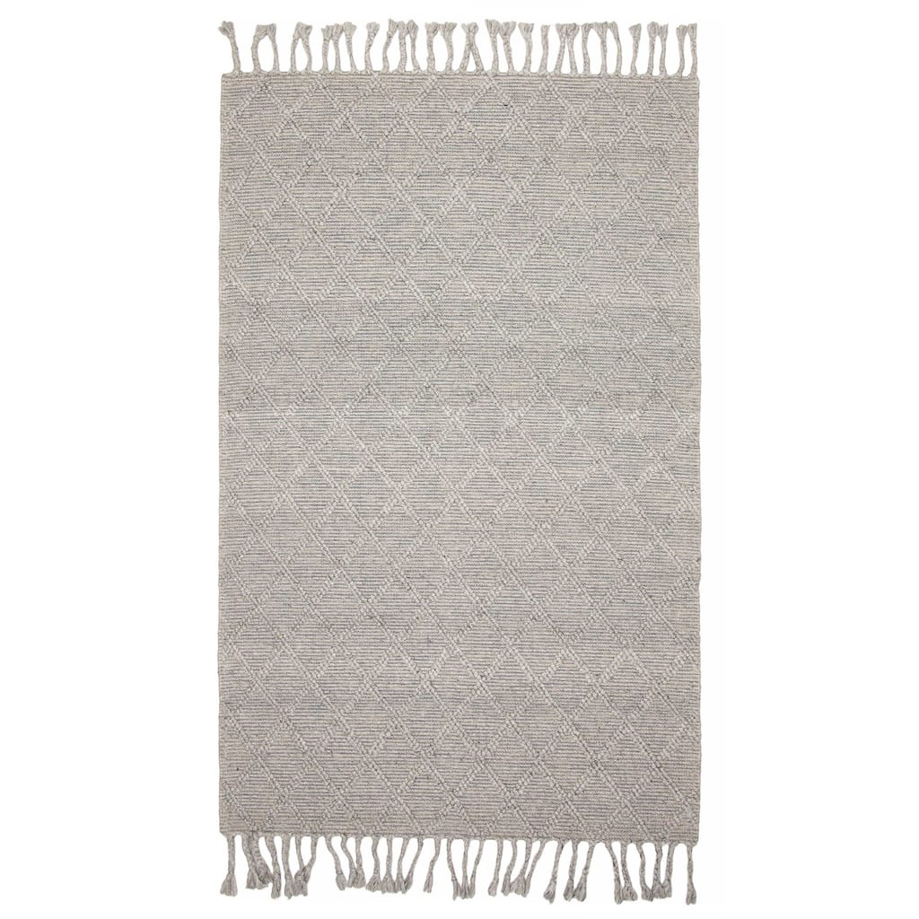 ECARPETGALLERY Braid weave Sienna Grey Wool Rug - 5'1 x 8'3
