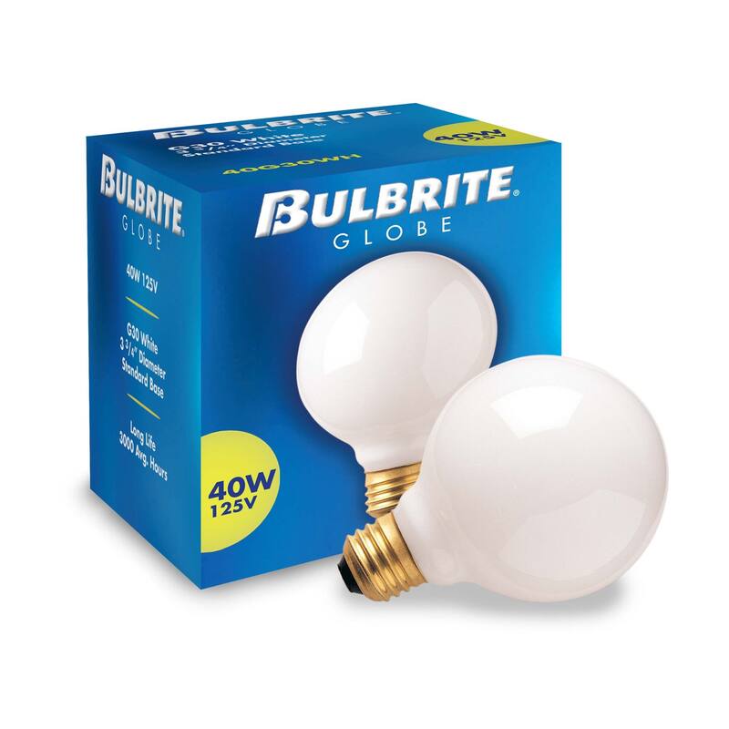 Bulbrite Multi Pack of Dimmable White Globe Incandescent Bulb