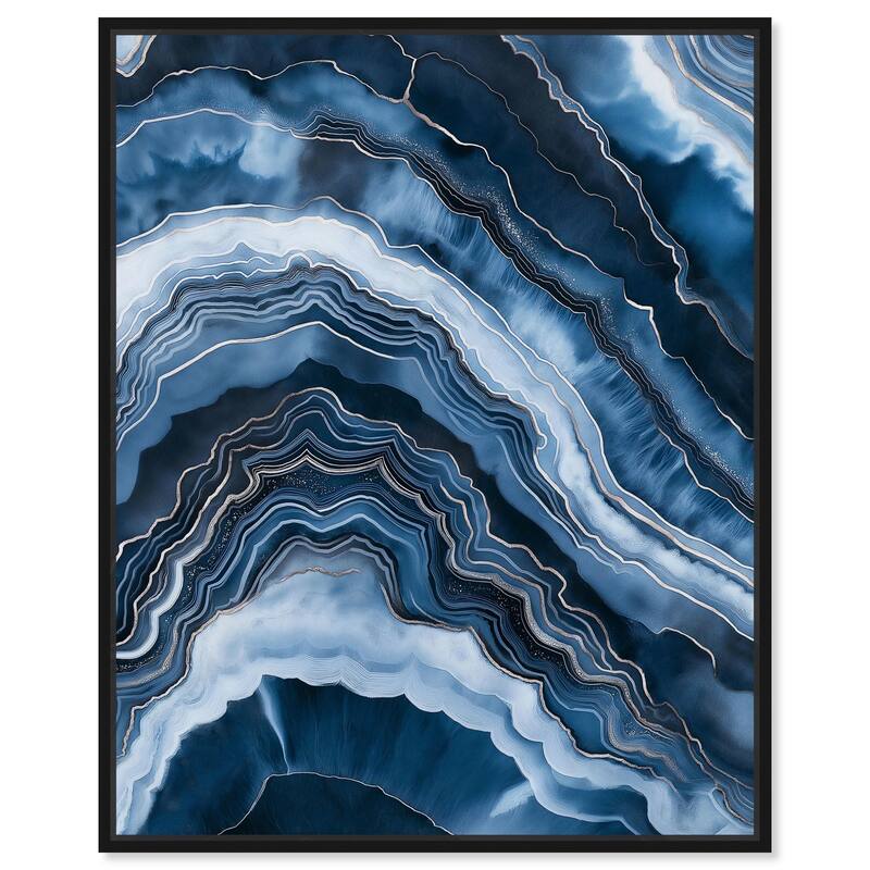 Azure Abyss Layers Canvas by Art Remedy - Black - 16" x 20"