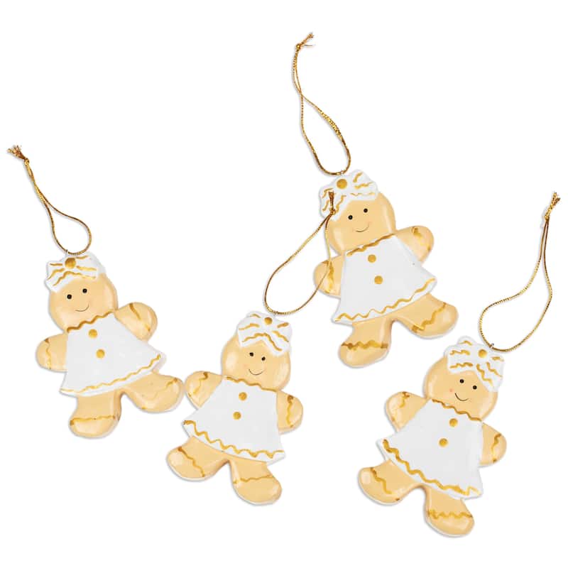 Novica Handmade Gingerbread Darlings Wood Ornaments (Set Of 4)