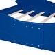 preview thumbnail 2 of 9, Full Size Race Car-Shaped Platform Bed With Wheels,Blue