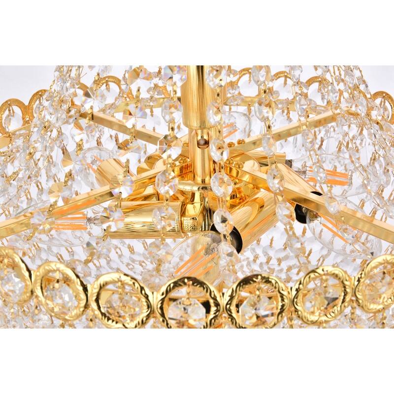 Elegant Lighting Gold 16-inch Royal-cut Crystal Clear Hanging 8-light Chandelier