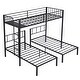 preview thumbnail 3 of 7, Sturdy Metal Triple Twin Bunk Bed with Full-Length Guard Rails and Built-in Ladder - Space-Saving Design