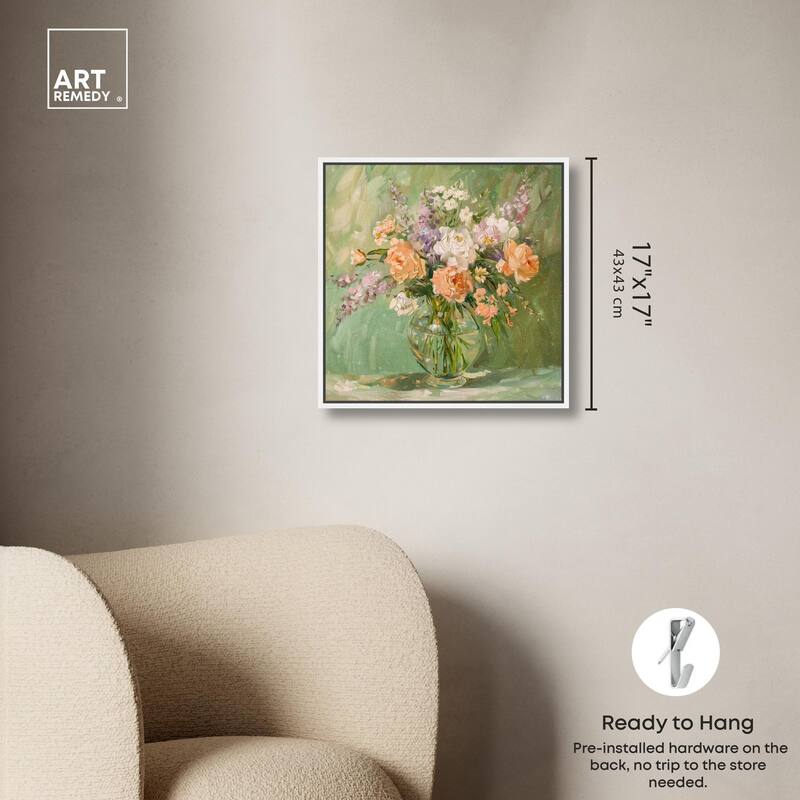 Vase and Greenery Canvas by Art Remedy