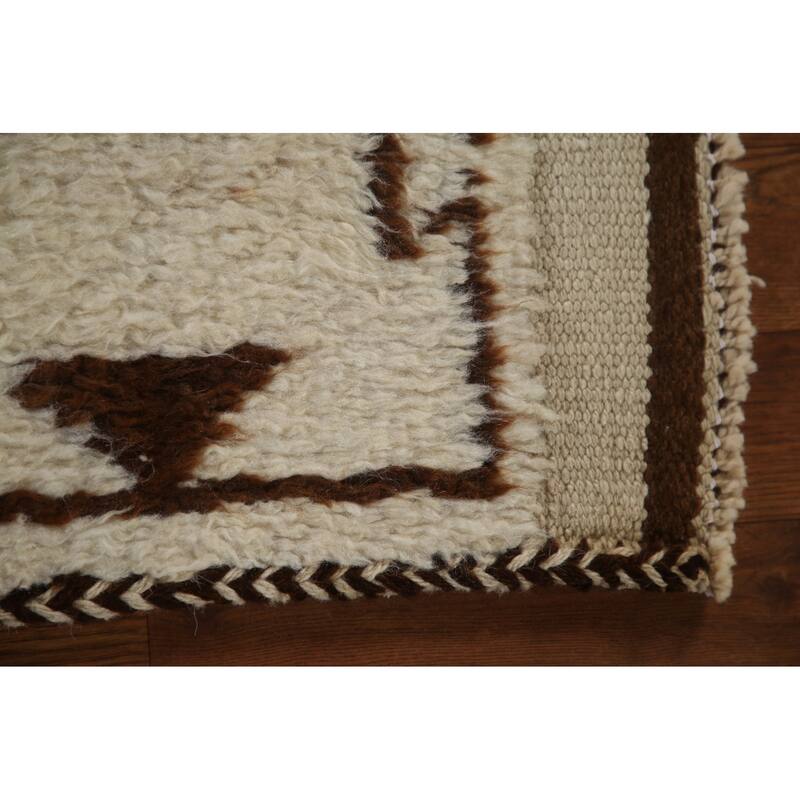 Anatolian Oriental Runner Rug Handmade Natural Dye / Beige Wool Carpet - 3'1"x 11'1"