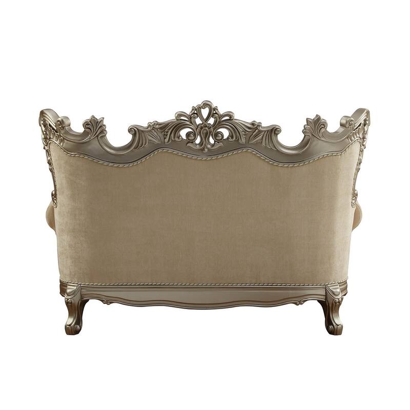 Dempsey Champagne Loveseat with 6-Pillow