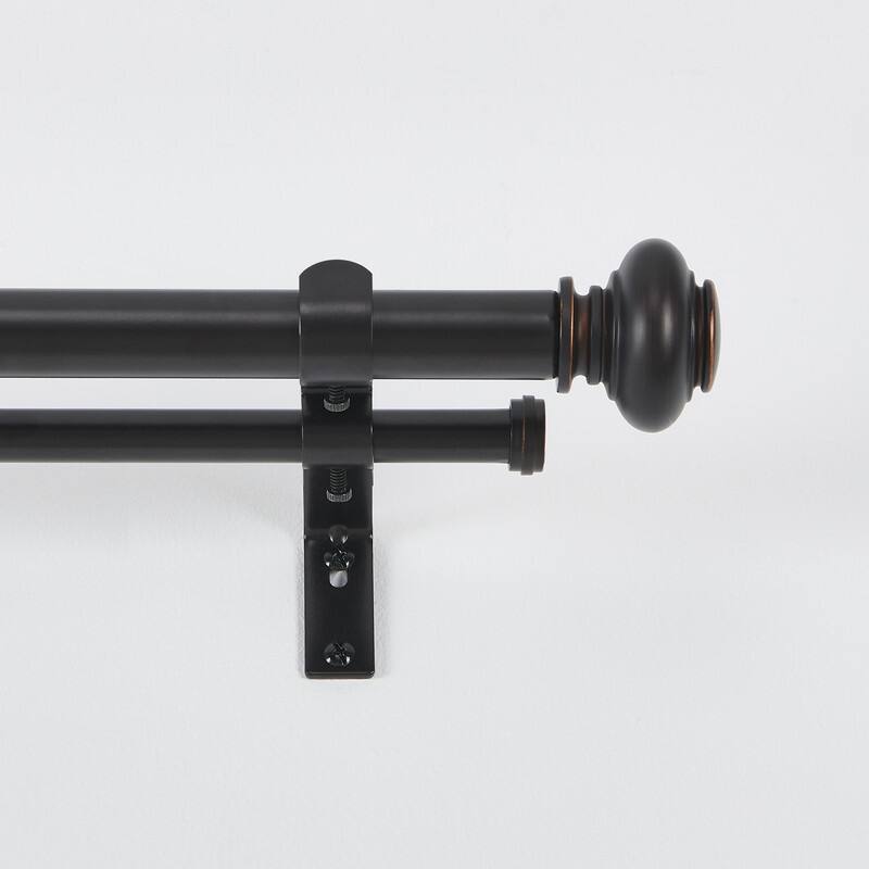 KAWOTI Bronze Double Curtain Rod Adjustable Length