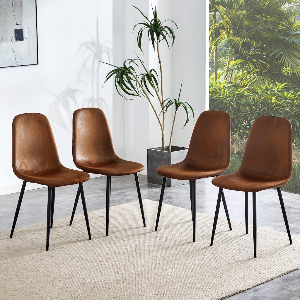 4Pcs Suede Dining Chairs for minimalist and Scandinavian style homes