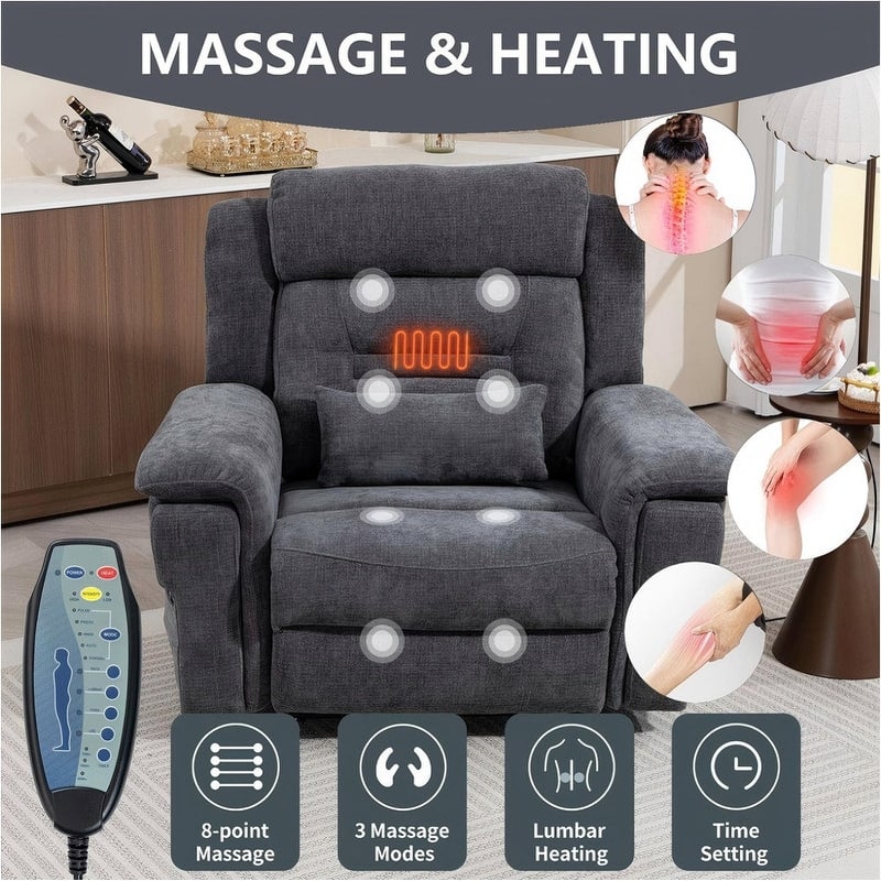 50-In Oversized Dual Motors Power Lift Recliner,Extra Wide Seat Lift Recliner with Heat/Massage,Wireless Charging
