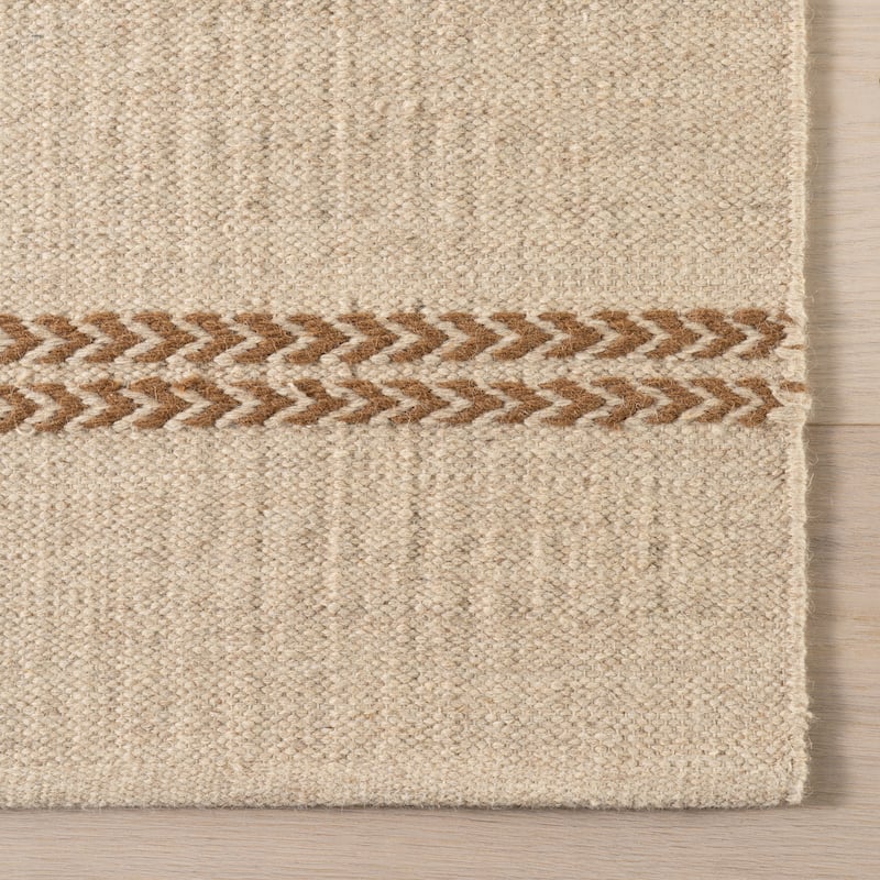 Nate Berkus York Striped Wool Cozy Area Rug