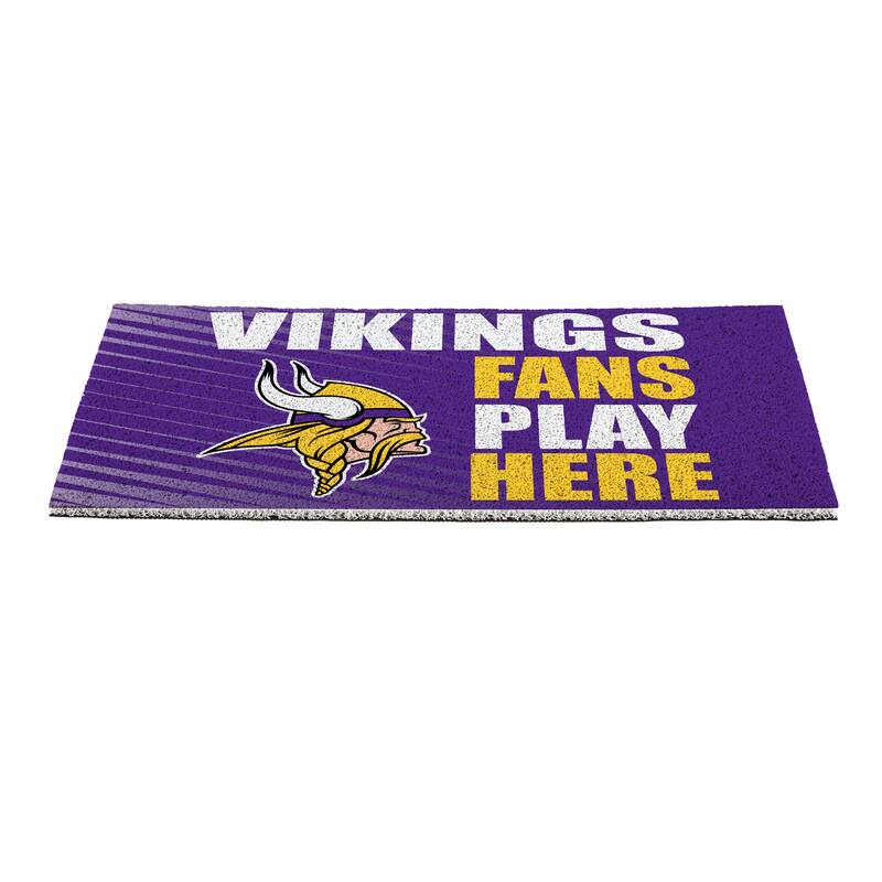 28 in. x 16 in. Minnesota Vikings "Fans Play Here" PVC Door Mat