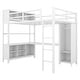 preview thumbnail 11 of 12, Full Size Loft Bed with Wardrobe,L-shaped Desk,Storage Cubes and Shelves,Kids Bed Design
