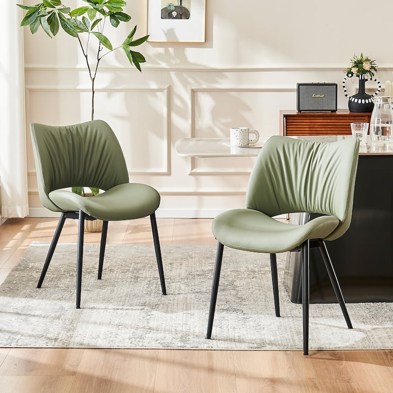Modern Dining Kitchen Chairs Set of 2 Loads up to 300lbs - Olive Green
