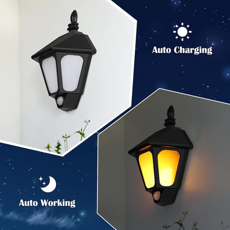 2 Pack Solar Outdoor Wall Lights with Motion Sensor - 2-PCS
