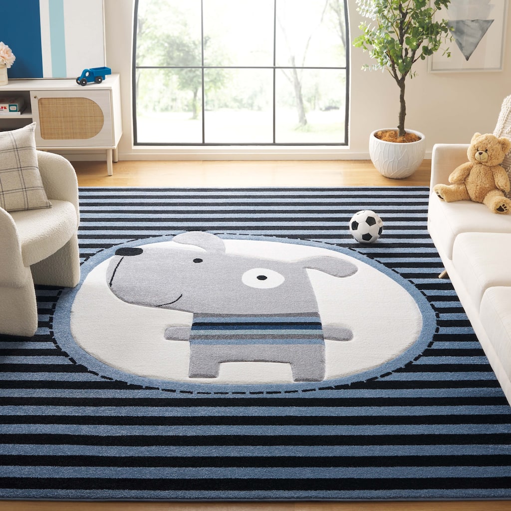 SAFAVIEH Carousel Kids Basimah Stripe Dog Rug