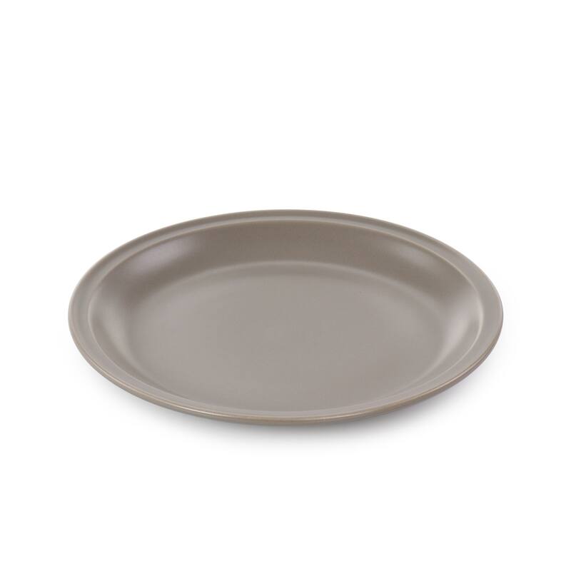 Gibson Home Siam 12 Piece Round Stoneware Dinnerware Set in Warm Grey