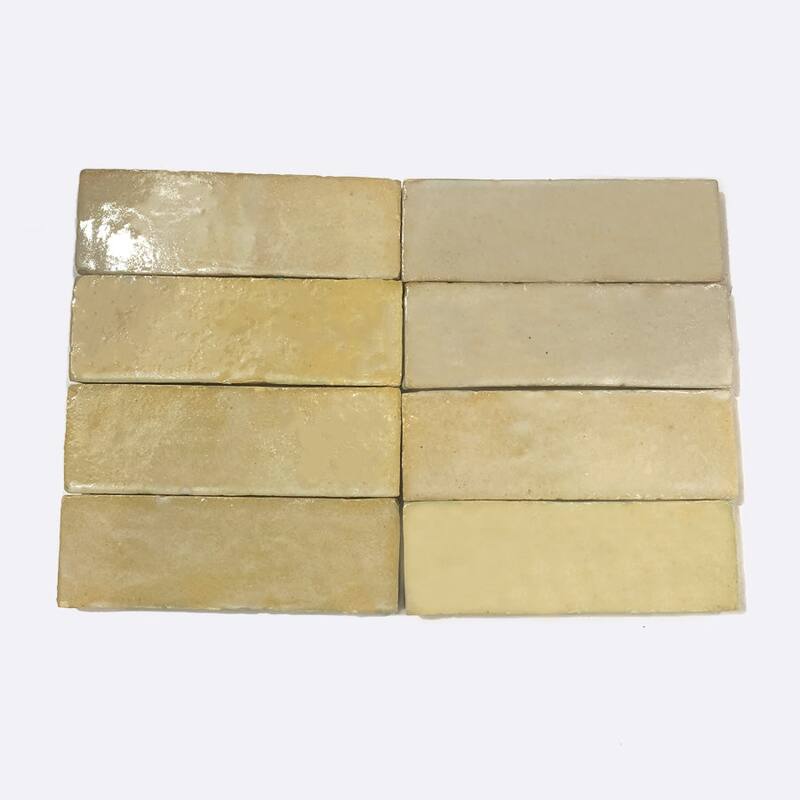 Moroccan Handmade 2x6 Solid Color Zellige Tile Sand-glazed