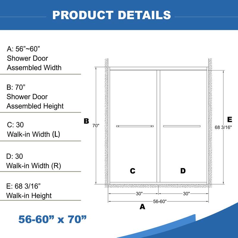 Aluminum Frame Double Sliding Shower Door