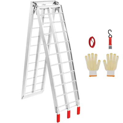 UIMOSO Motorcycle Ramps, 750lbs Folding Loading Ramps for Pickup Trucks Bed, Trailers Ramp with Load Straps for Motorcycle
