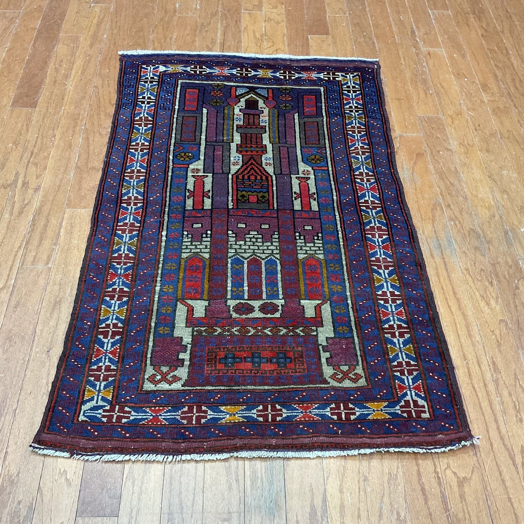 HERAT ORIENTAL Handmade One-Of-A-Kind Tribal Balouchi Wool Rug - 2'8 x 4'5