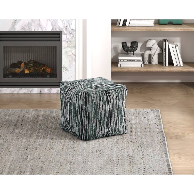 Modern Pouf Multi-Color Fabric Upholstered Ottoman, Non-Slip Floor Pouf, Bean Bag Chair, 1pc Sitting Pouf - Multi