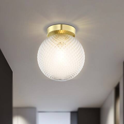 Castor Gypsy Ball Glass Flush Mount Ceiling Light - 1-LIGHT