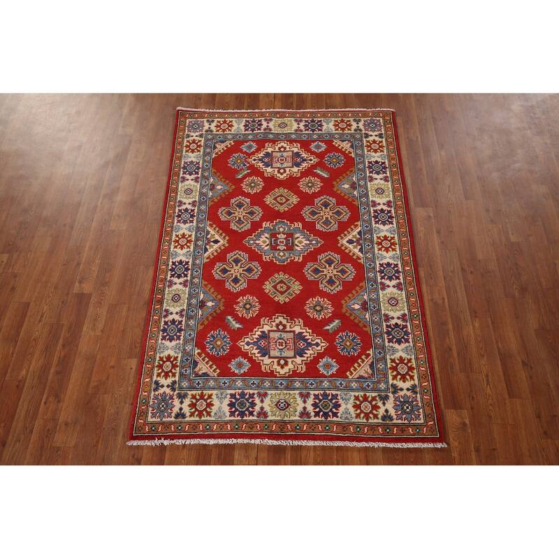 Oriental Orange Kazak Area Rug Hand-Knotted Bedroom Wool Carpet - 3'11" x 6'0"