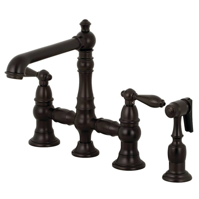 Kingston Brass English Country Kitchen Faucet with Side Sprayer - Oil Rubbed Bronze