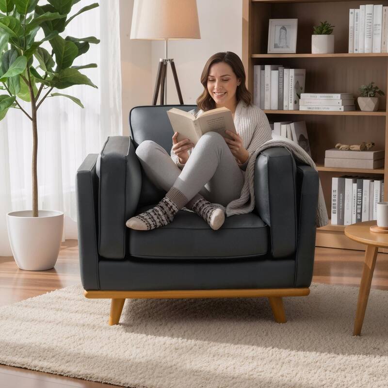 MCombo Napa Leather Couch, Leather Sofa