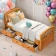preview thumbnail 2 of 8, Twin Size Low Loft Bed Storage Bed Solid Wood Bed with 6 Drawers,Paint Surface,Environmentally Friendly Materials,Oak