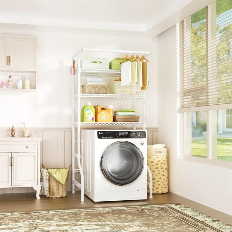 Over Washer and Dryer Shelves - 19.7"D x 33.9"W x 77.6"H