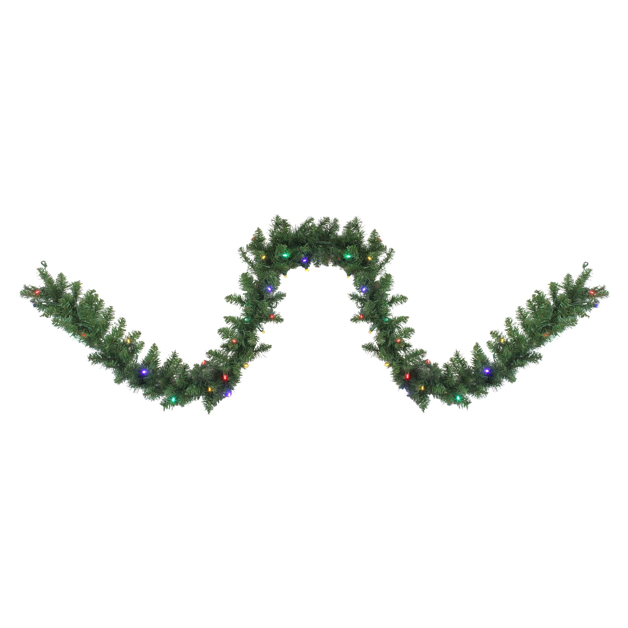 9' x 10" Northern Pine Artificial Christmas Garland Multi Color LED