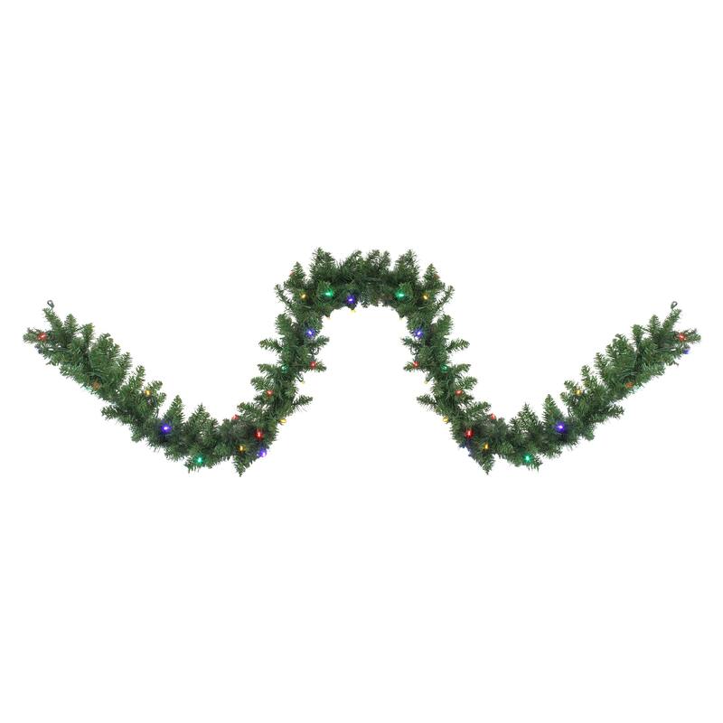 9' x 10" Pre-Lit Northern Pine Artificial Christmas Garland Multi LED Lights