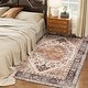 preview thumbnail 2 of 7, HOMCOM Washable Area Rug, 5'x7' Vintage Indoor Distressed Carpet, Retro Floor Cover Foldable, Floral Print Mat for Living Room