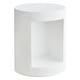 preview thumbnail 14 of 24, Nook 14" Wide Round Side Table in Fiberstone with Open Storage Compartment White