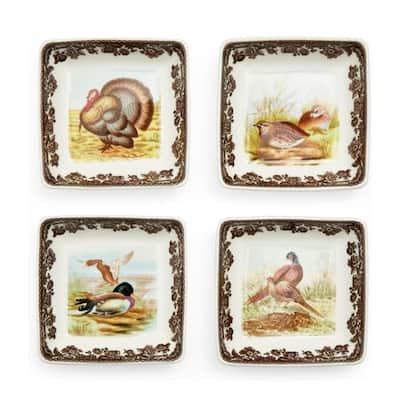 Spode Woodland Set of 4 Square Dishes - 3x3