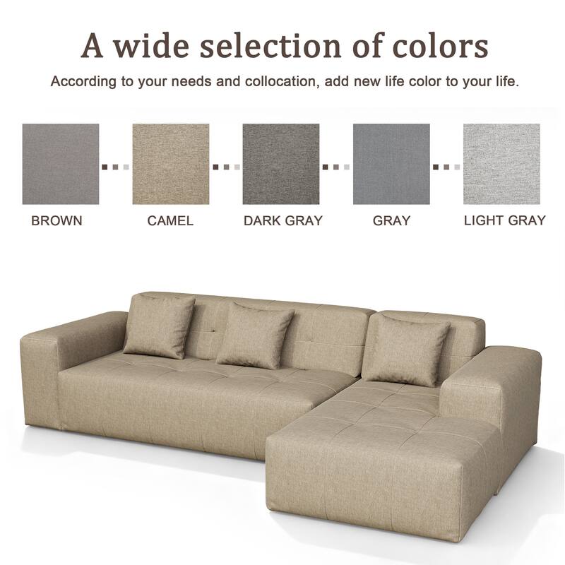 Outdoor Upholstered Chaise Modular Sectional Sofa Set