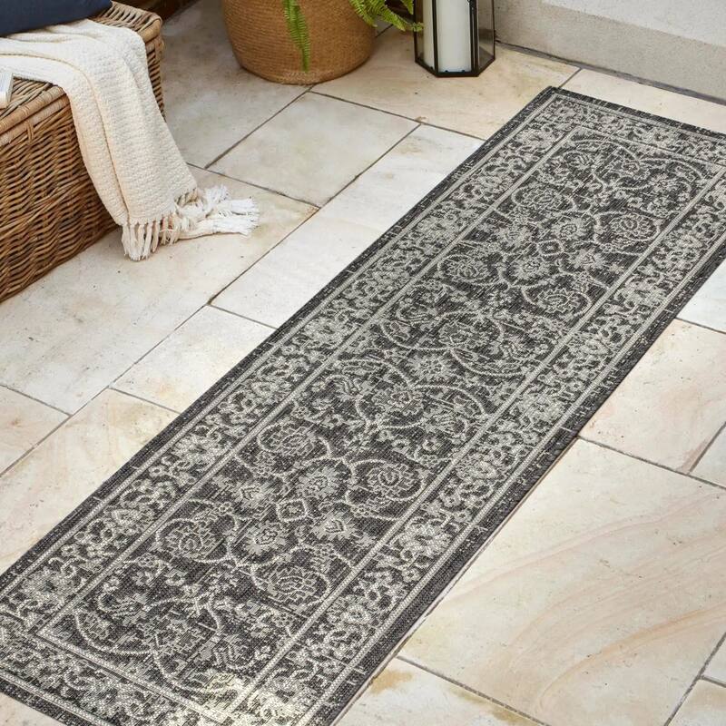 JONATHAN Y Palazzo Vine and Border Textured Weave Indoor/Outdoor Area Rug