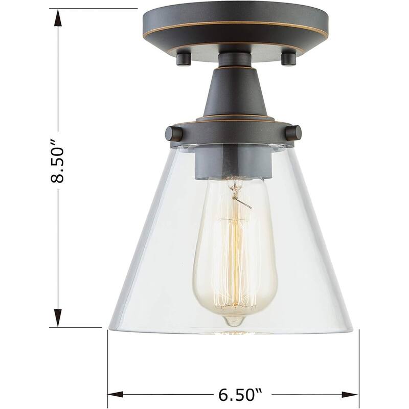 2-Pack Semi Flush Mount Ceiling Light Fixture - Oil Rubbed Bronze