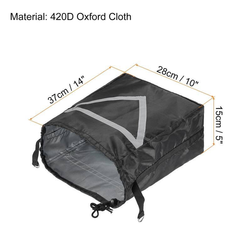 Electric Tongue Jack Cover, 14x5x10" Universal Protector with Reflective Strip - Black - Black