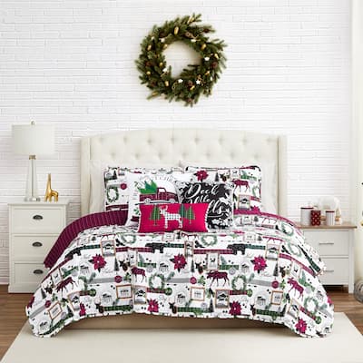 Merry Town Christmas Oversized 6-piece Quilt Set