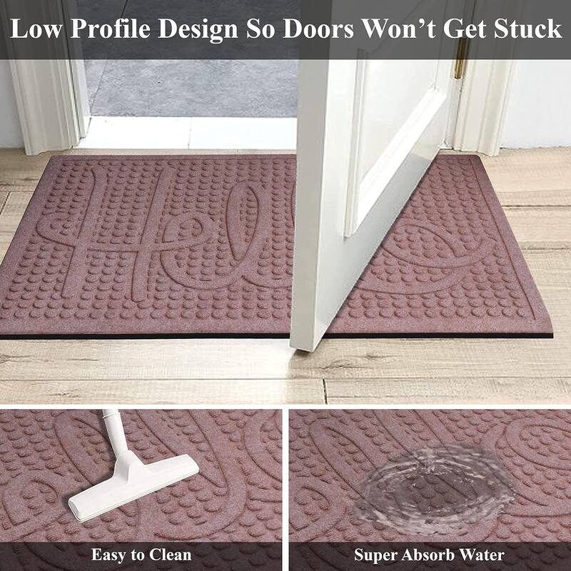 A1HC Durable All Weather Absorbent Doormat Indoor and Outdoor Mats, Boot Scraper, 24x 36