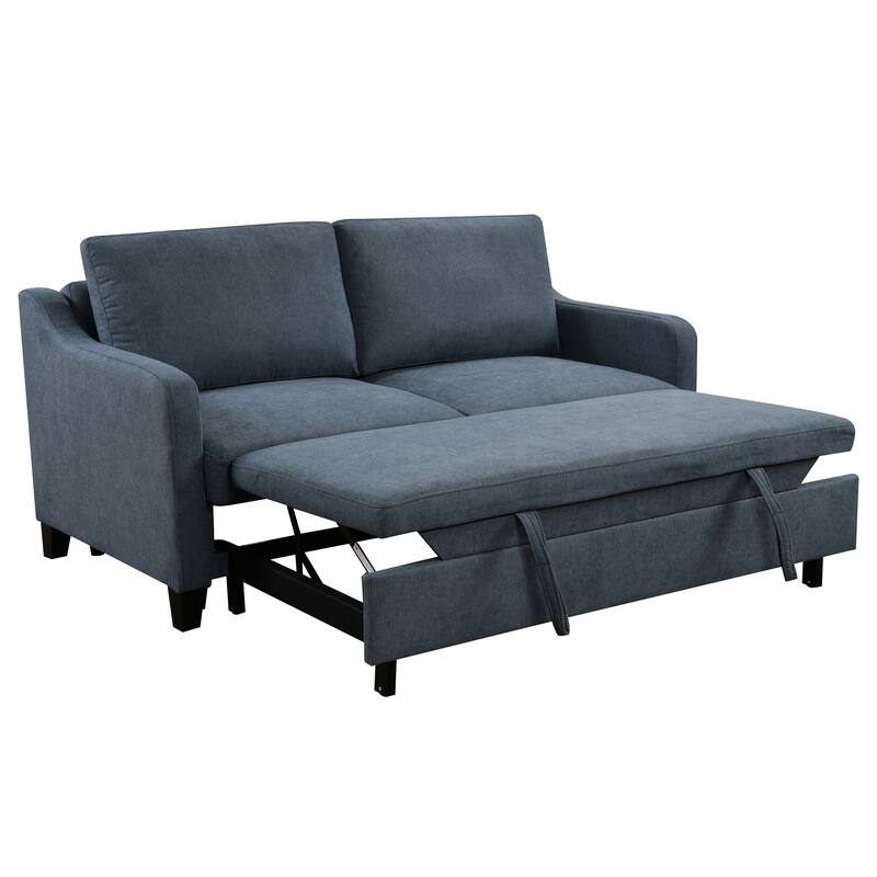 Fabric Convertible Sleeper Sofa Bed with Reclining Backrest