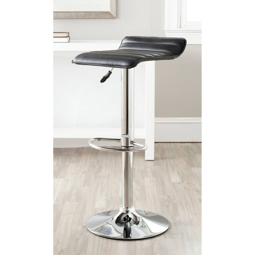 SAFAVIEH Jacalyn 22.4-30.9-inch White Adjustable Swivel Bar Stool - 15.2" x 15.8" x 25.2" - 15Wx16Dx34H