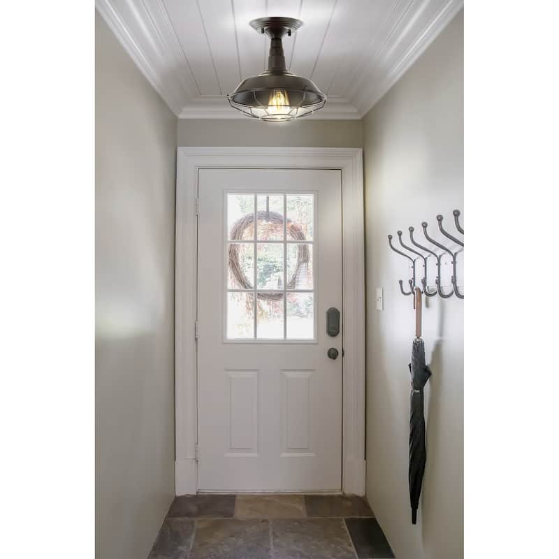 Georgia 10.2" Metal LED Semi-Flush Mount, by JONATHAN Y - 10.2'