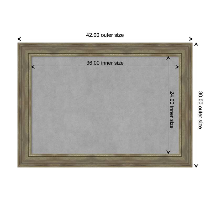 Amanti Art Alexandria Greywash Framed Magnetic Board - Board Size 36x24