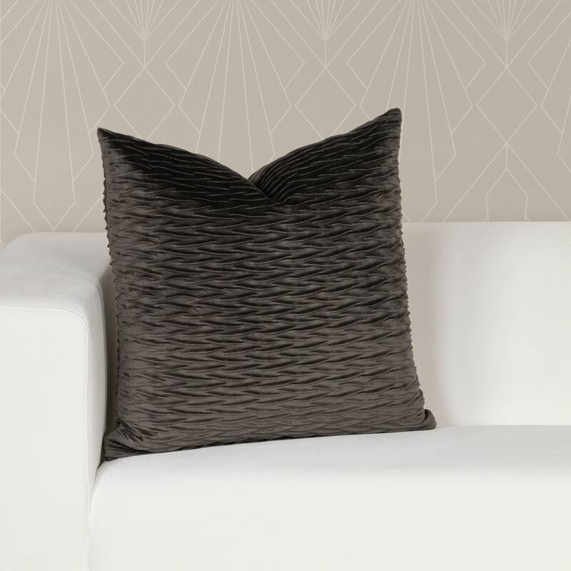The Great Gatsby Velvet Wave Pleated Throw Pillow - 22 x 22 - Over The Top