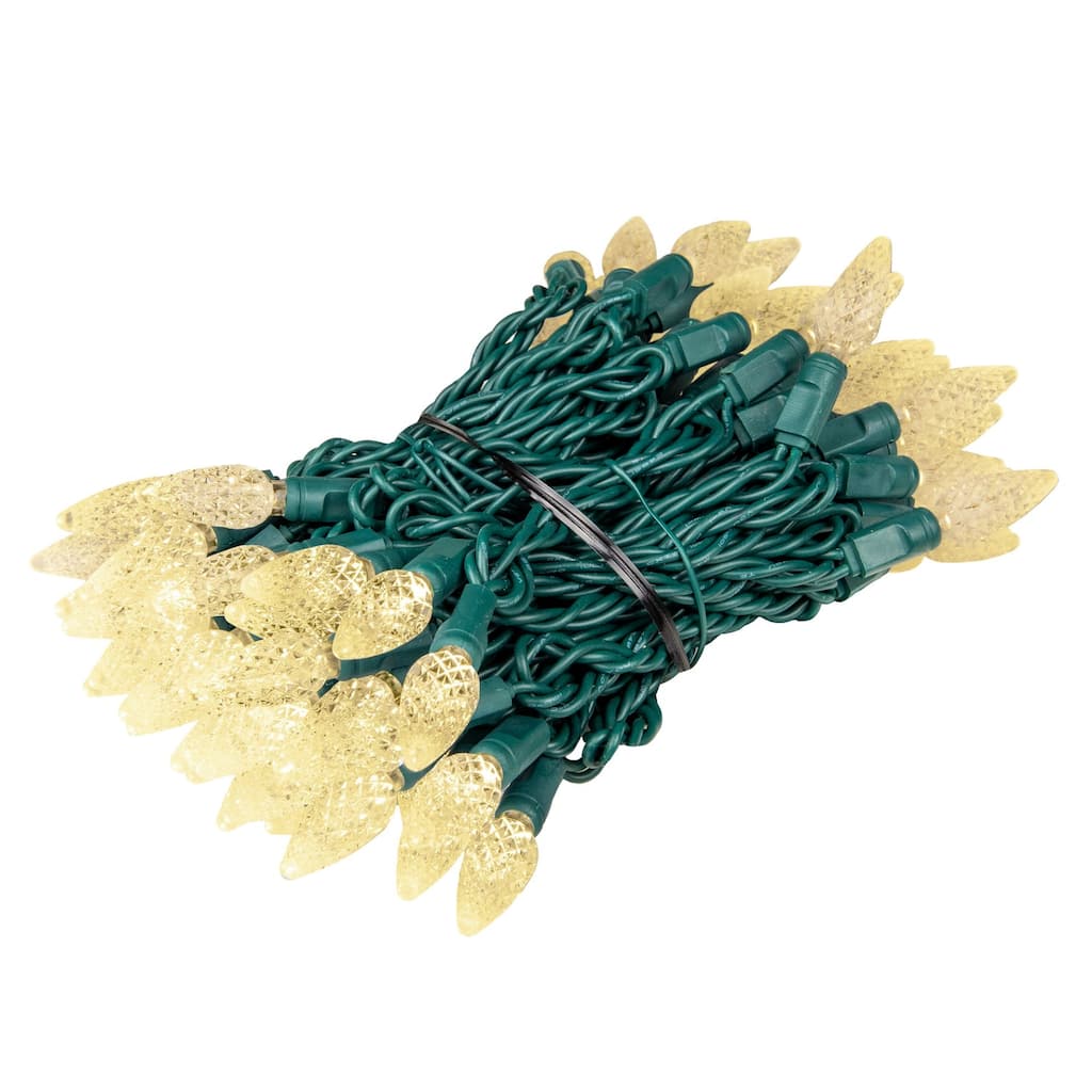 70 Light C6 LED Christmas Mini Light Set, Green Wire, 24 Feet