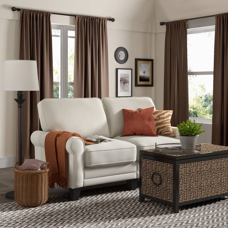 Serta Copenhagen 61" Loveseat for Two People, Pillowed Back Cushions and Rounded Arms, Durable Modern Upholstered Fabric